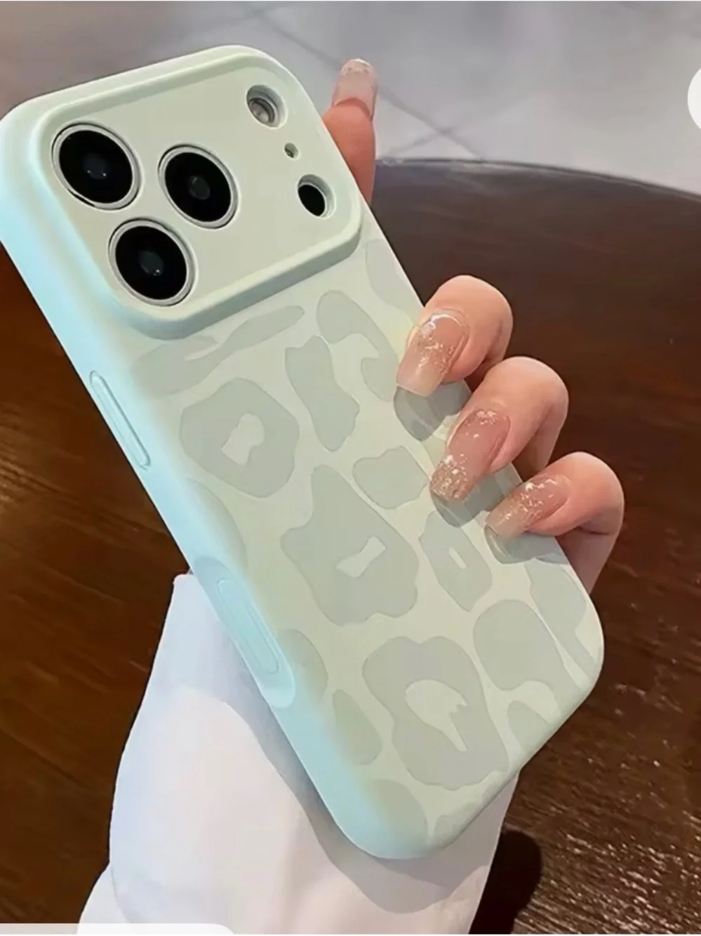 Mint Leopard Print Silicone Phone Case - Unbranded